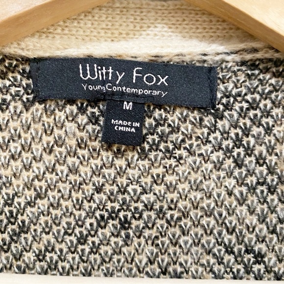 WITTY FOX Leopard Print Cardigan Open Front Longline Animal Print Size Medium - Picture 5 of 6